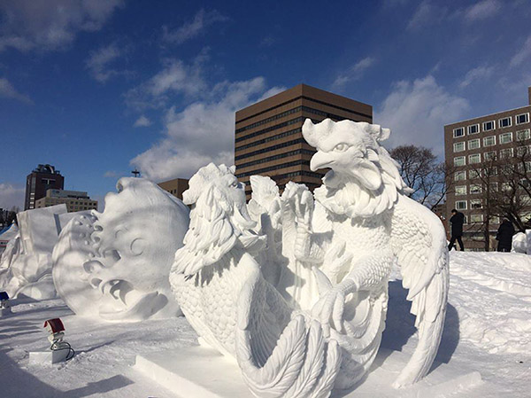 Kai Chon ice sculpture won International Snow Sculpture Contest in Japan