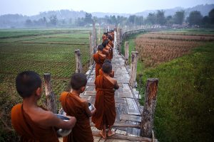 Su Tong Pe Bridge in Suan Tham Phu Sama, Mae Hong Son