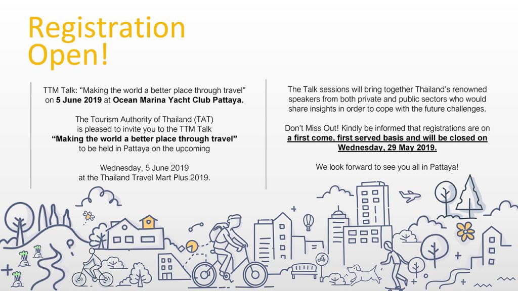TTM talk to focus on Making the World Better Place through Travel