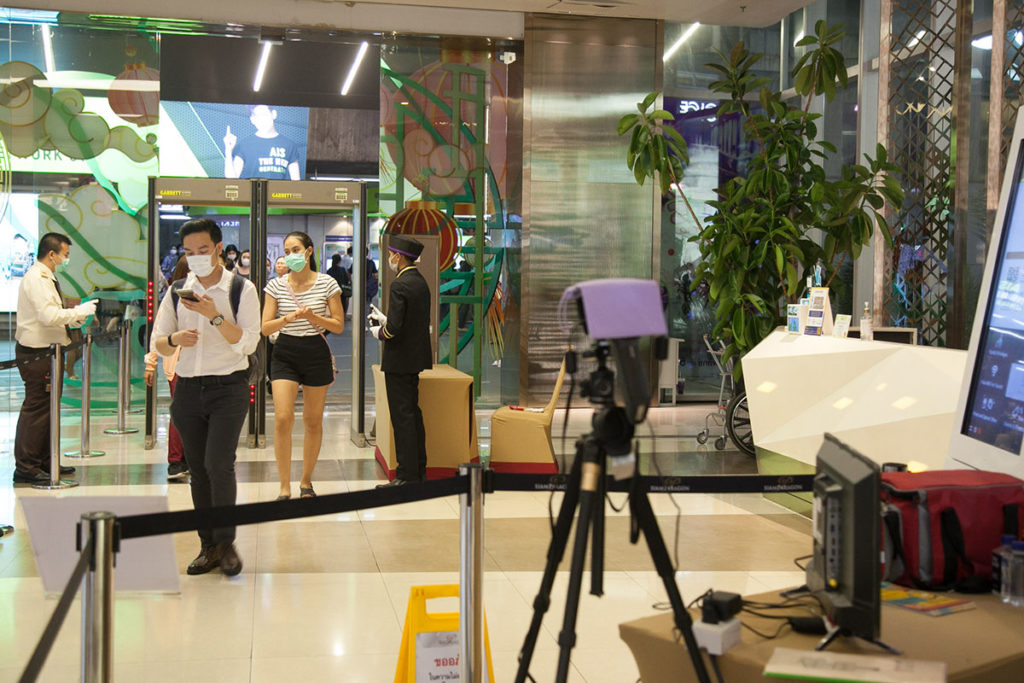 Hygiene measures at Bangkok malls and mass transit systems for coronavirus prevention