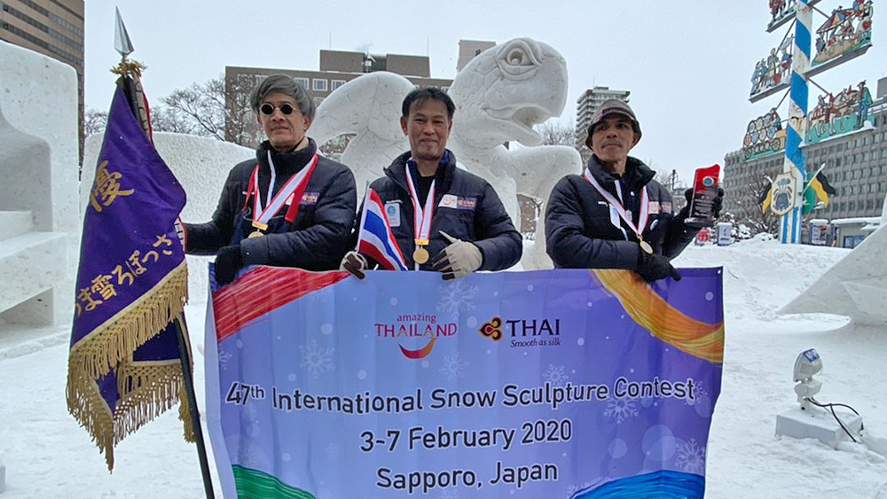 Thai teams wins International Snow Sculpture in Sapporo for third consecutive year