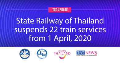 TAT update: State Railway of Thailand suspends 22 train services from 1 April, 2020