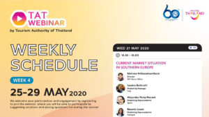 What’s on TAT Webinar’s fourth weekly schedule, during 25-29 May 2020