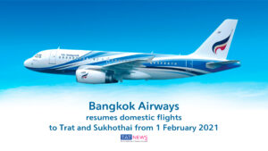 Bangkok Airways resumes domestic flights to Trat and Sukhothai from 1 February 2021