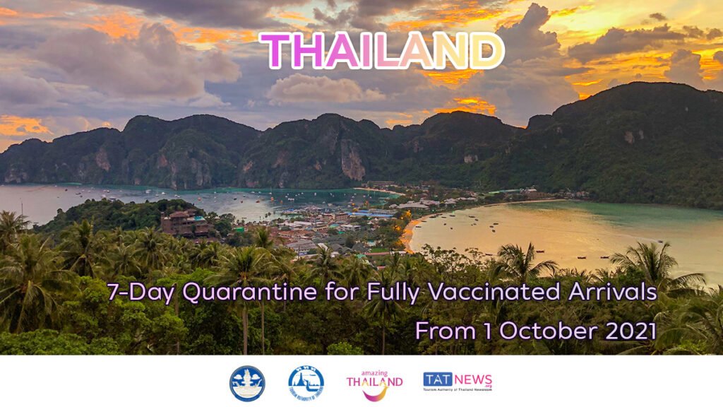 Thailand reduces quarantine period for international arrivals from 1 October 2021