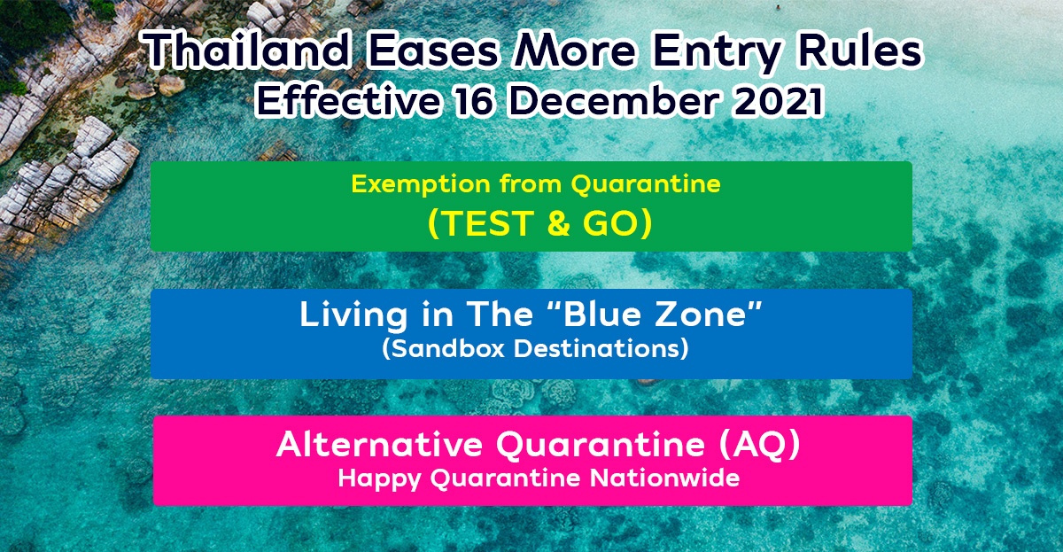 Thailand eases entry rules from 16 December 2021