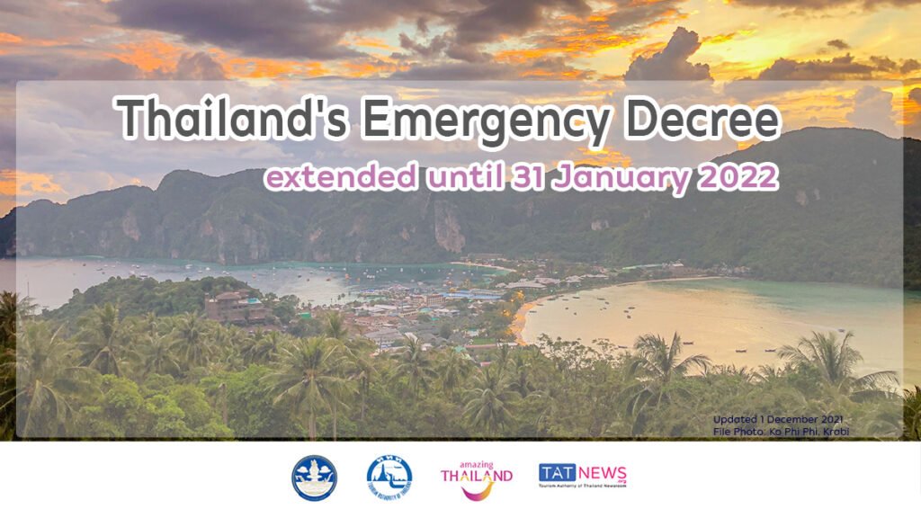 Thailand extends Emergency Decree for fifteenth time until 31 January 2022