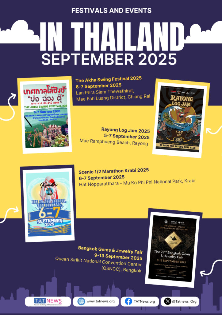 Thailand festivals and events September 2025 promotional by TAT News.