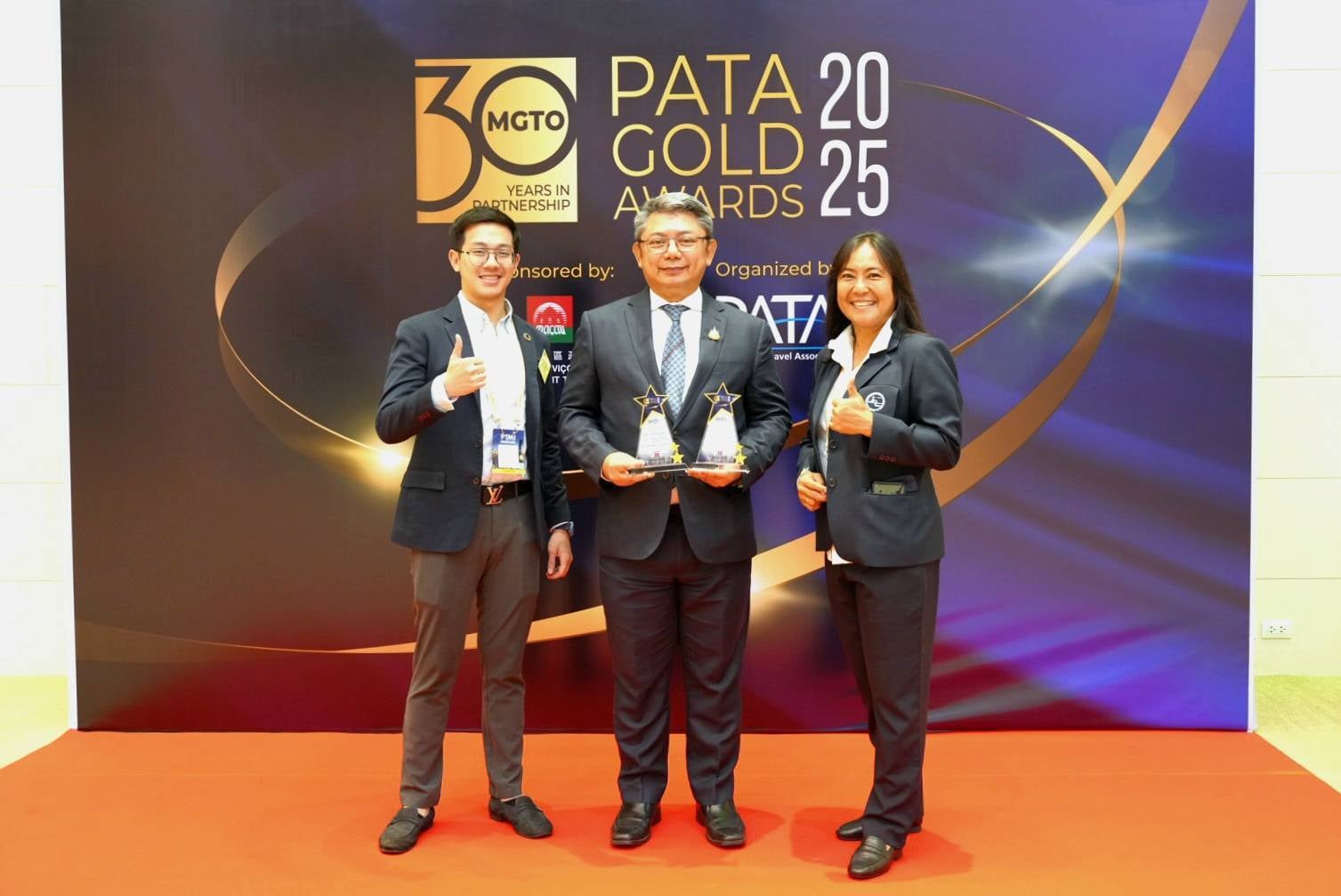 TAT representatives with PATA Gold Awards 2025 trophies