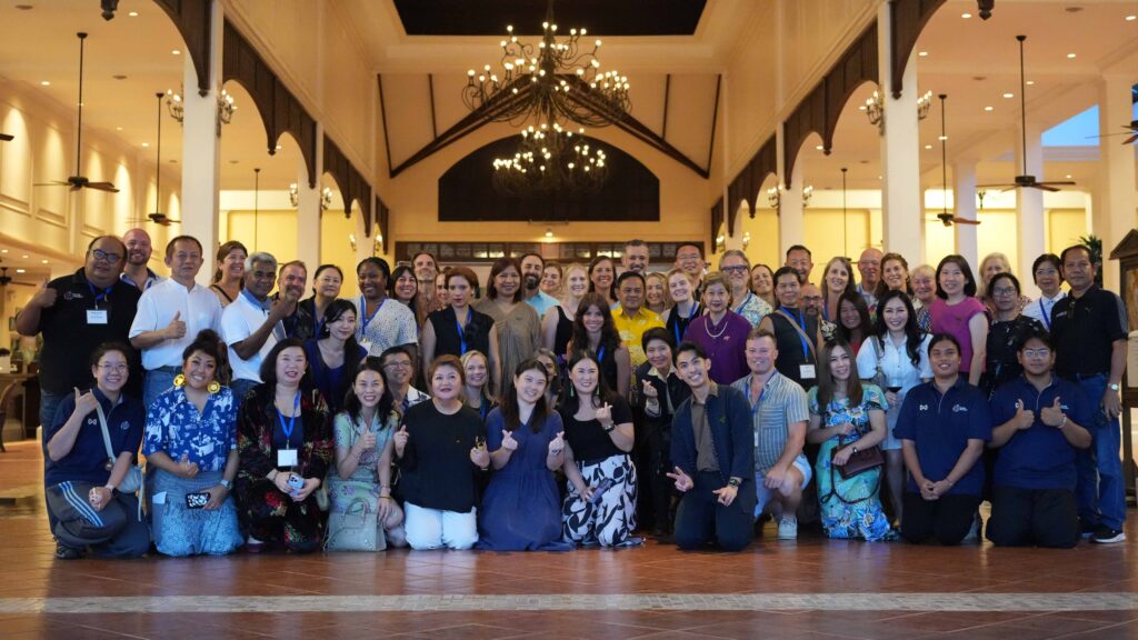 Delegates at Global Meaningful Travel Summit 2025 in Krabi, Thailand, showcasing international collaboration in sustainable tourism.