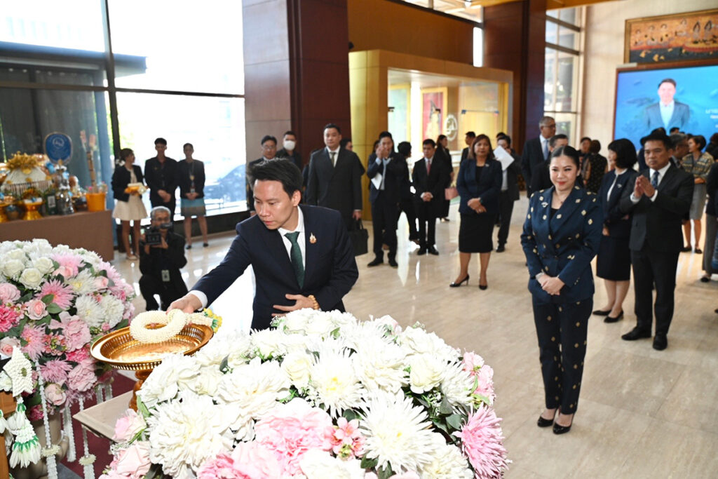 New Tourism Minister Mr. Atthakorn Sirilatthayakorn arriving at the Tourism Authority of Thailand headquarters in Bangkok