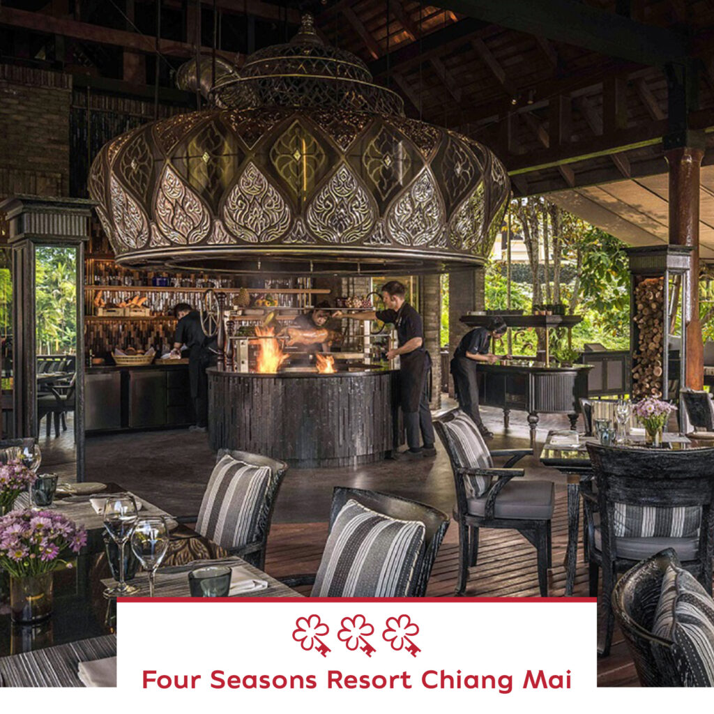 Four Seasons Resort Chiang Mai, honoured with Three MICHELIN Keys in the MICHELIN Key Selection Thailand 2025, offering refined luxury amidst rice fields and northern charm.