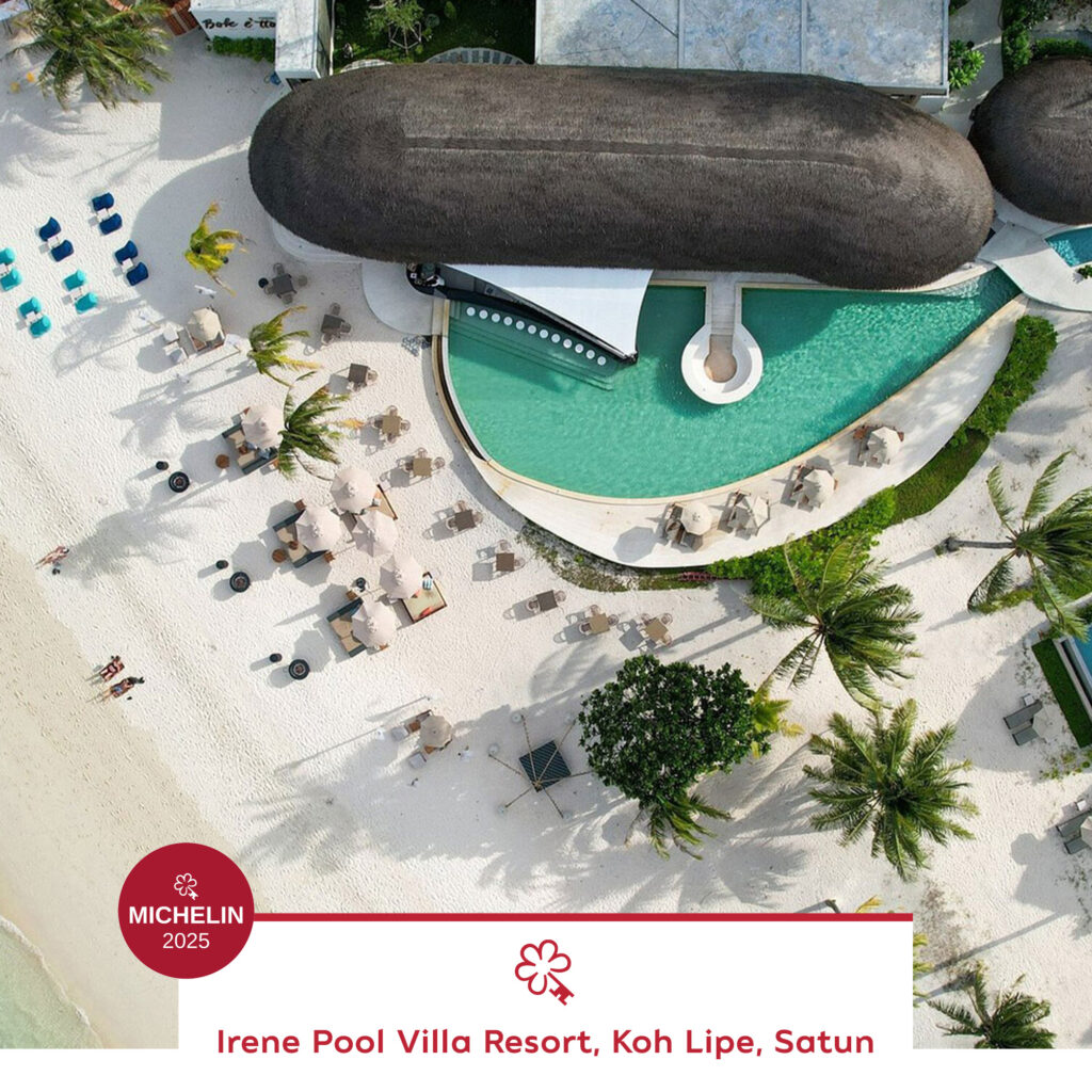 Irene Pool Villa Resort, Koh Lipe, Satun, honoured in the MICHELIN Key Selection Thailand 2025 for its beachfront villas and tranquil Andaman Sea views.