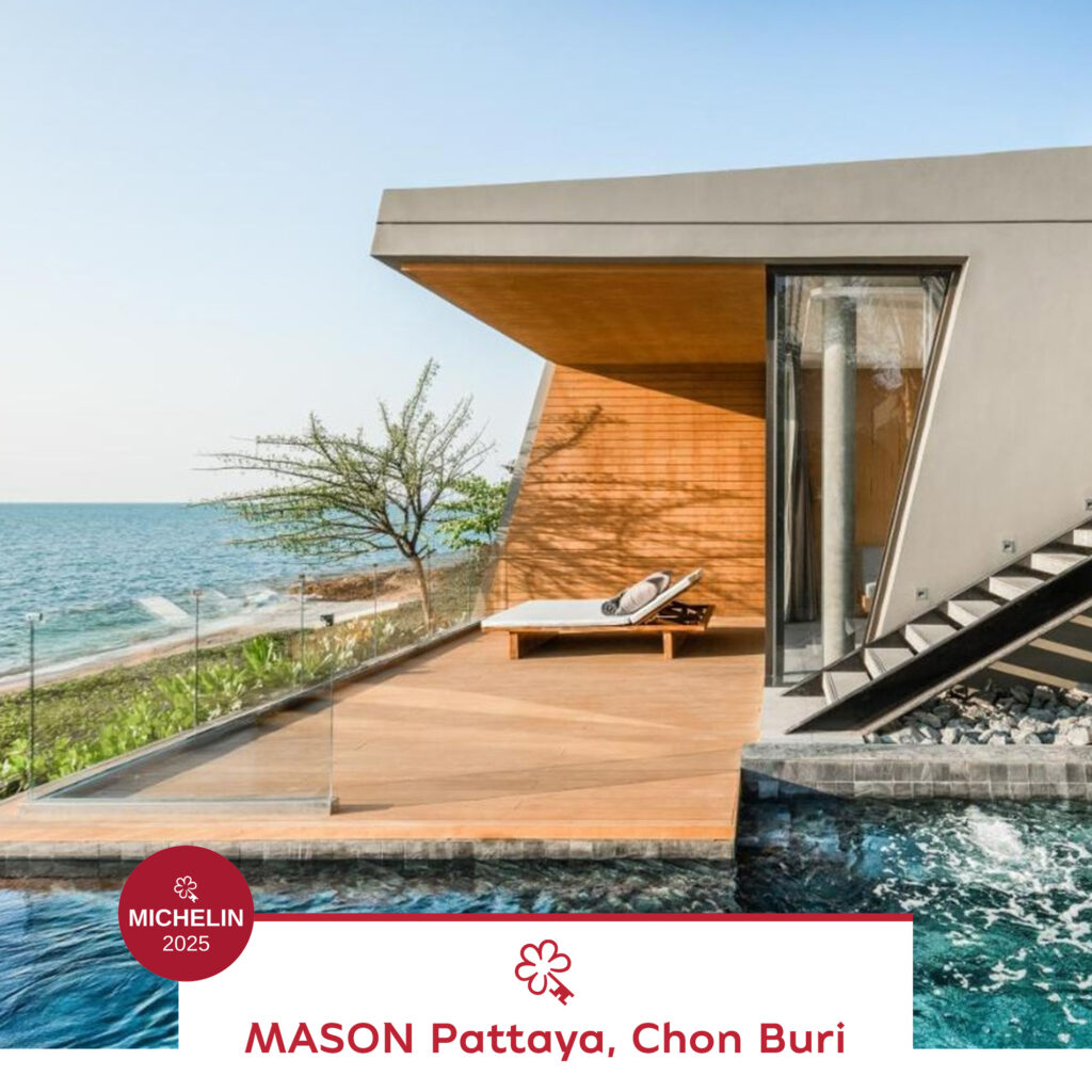 MASON Pattaya, Chon Buri, one of the MICHELIN Key Selection Thailand 2025 awardees, showcasing sleek architecture and oceanfront luxury design.