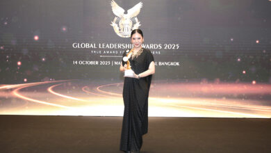 1. Ms. Thapanee Kiatphaibool, TAT Governor, receiving the Global Leadership Award 2025 for Industry Excellence in Tourism Innovation and Transformation