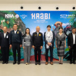 Executives from Thailand and Etihad Airways pose for a group photo at Krabi International Airport during the launch of the Abu Dhabi–Krabi direct flight.
