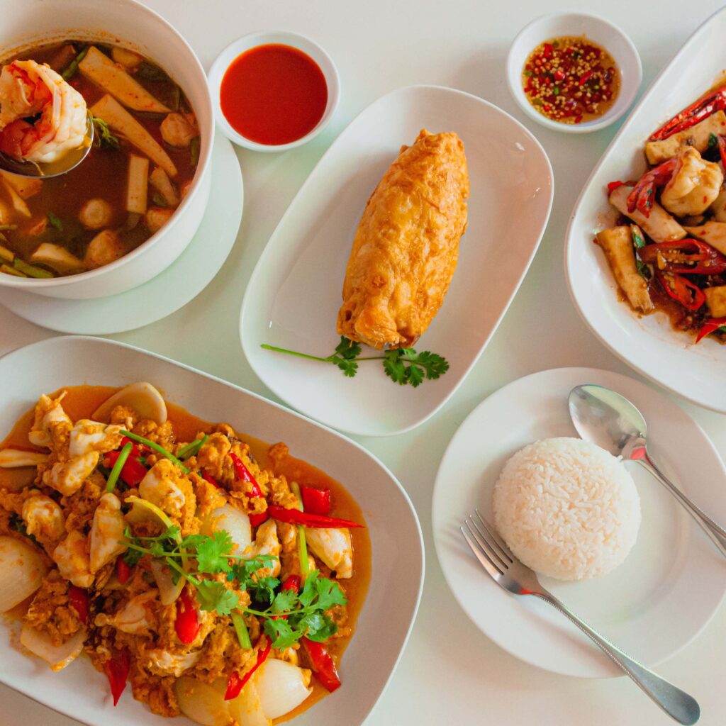 Elegant fine-dining dish at Baan Tepa, Bangkok, featuring delicate plating and locally sourced ingredients under the restaurant’s farm-to-table philosophy.