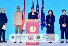 Thai and international representatives stand on stage during the Global Wellness Summit 2025 in Dubai, with Thailand formally receiving hosting rights for GWS 2026 in Phuket.