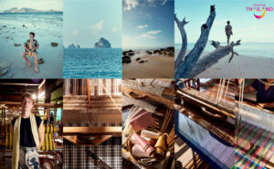 Coastal scenes from southern Thailand, featuring tranquil beaches, calm seas and a traveller enjoying a reflective moment by the shoreline, conveying a sense of relaxation and personal escape.