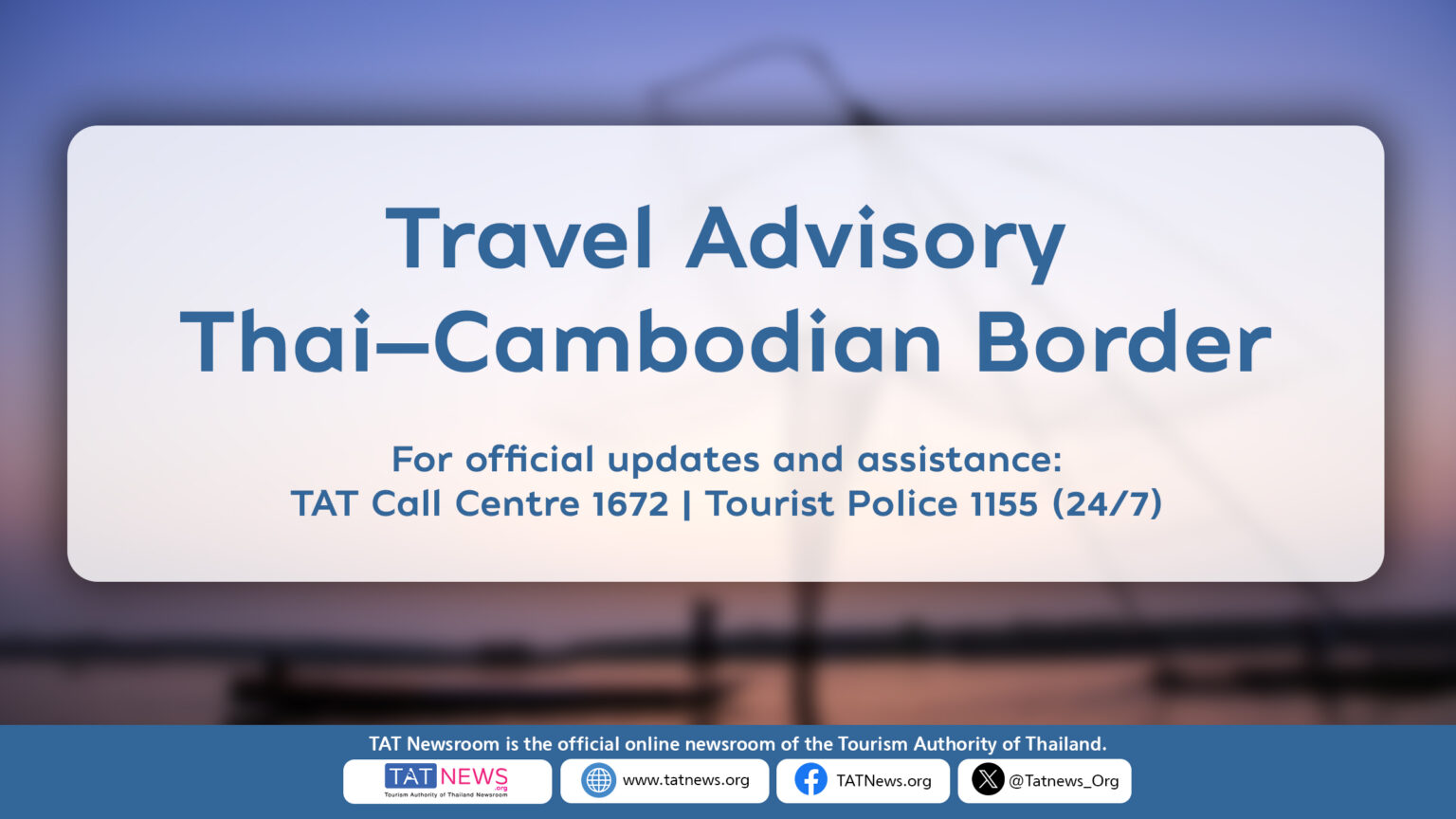 Travel across Thailand remains normal, while security and transport adjustments are in place in selected provinces along the Thailand–Cambodia border.