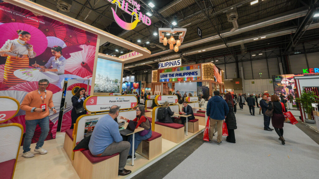 Amazing Thailand pavilion showcasing wellness, culture, and leisure travel experiences at FITUR 2026 in Spain.