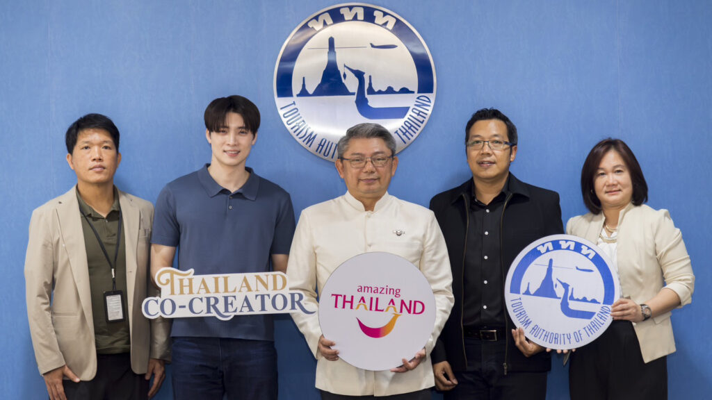 Tourism Authority of Thailand executives with Mean Phiravich at Thailand Co-Creator initiative launch