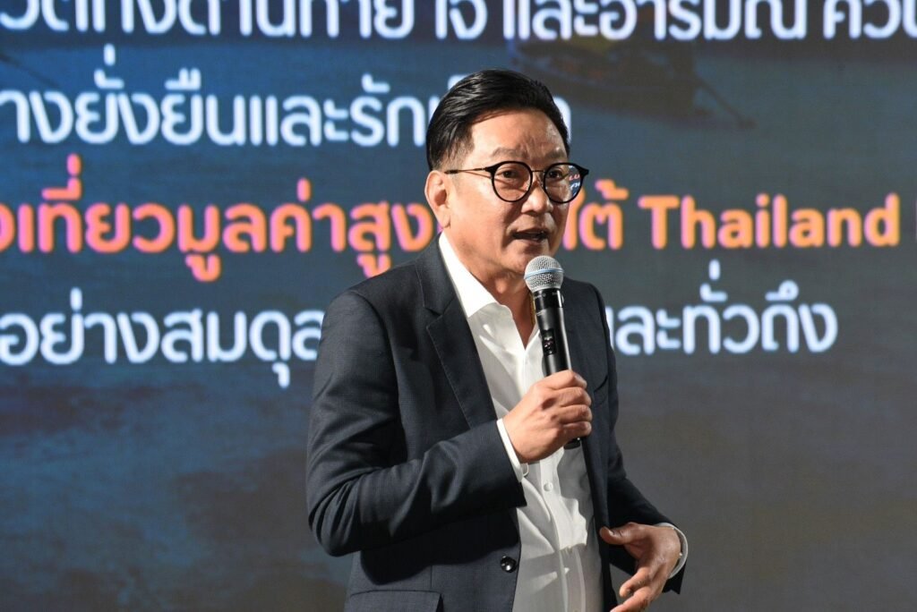 Senior TAT executive presenting strategic data and market performance supporting Thailand Tourism Next value growth plan.