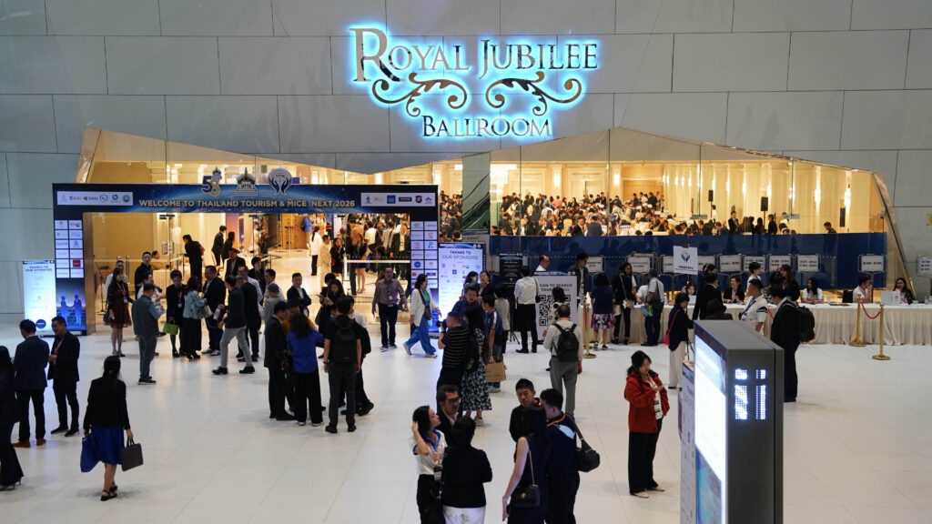 Delegates gather at the entrance of Royal Jubilee Ballroom during Thailand Tourism and MICE Next 2026.