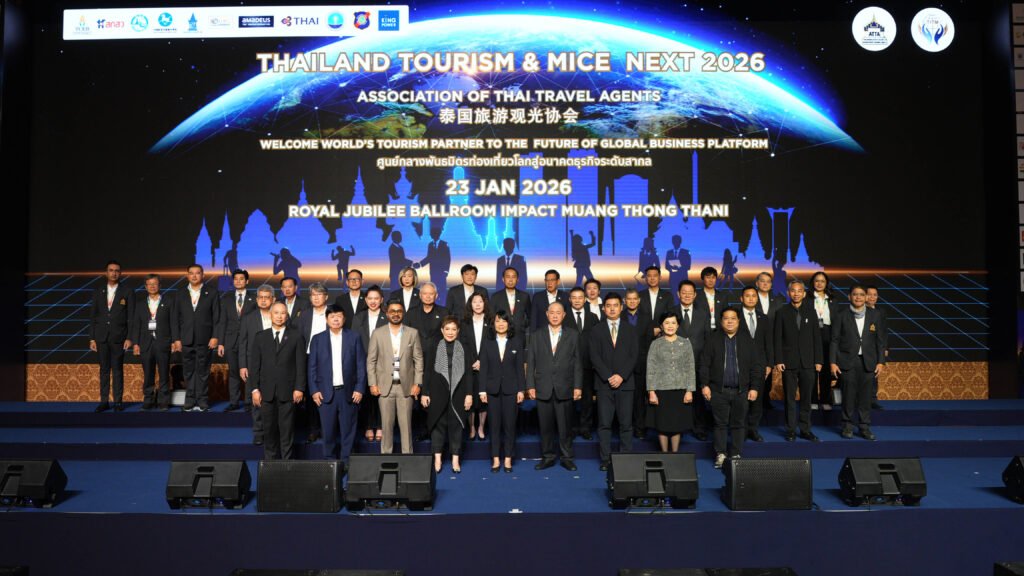 Thailand Tourism and MICE Next 2026 opening ceremony with TAT, ATTA, and tourism leaders at IMPACT Muang Thong Thani, Bangkok.