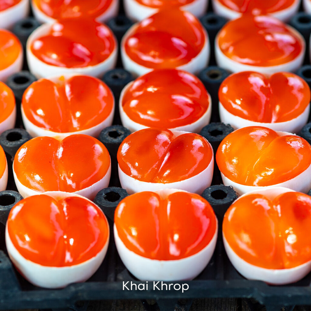 Khai Khrop, Songkhla’s GI steamed duck egg yolks with rich, creamy texture