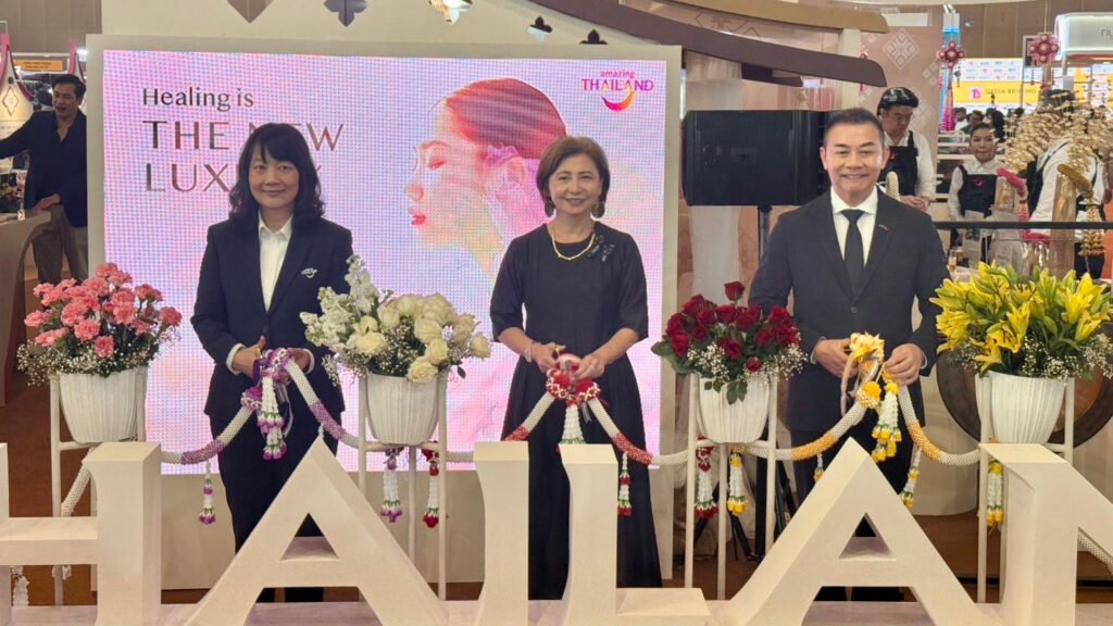 TAT executives inaugurate Thailand Pavilion at SATTE 2026 in New Delhi, promoting Healing is the New Luxury campaign.