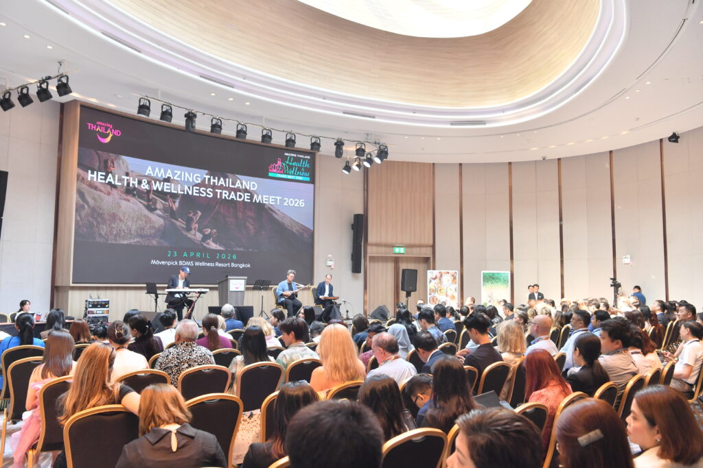 Audience attends Amazing Thailand Health and Wellness Trade Meet 2026 opening session at Mövenpick BDMS Wellness Resort Bangkok