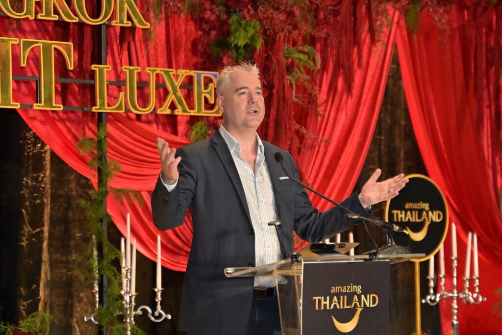 2. International speaker presenting at Amazing Thailand Bangkok Night Luxe showcasing Thailand as a luxury MICE destination