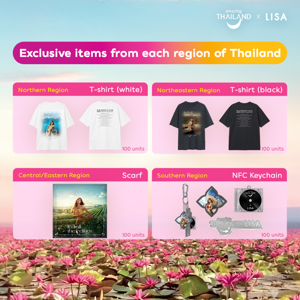 Amazing Thailand x LISA exclusive regional travel rewards items infographic