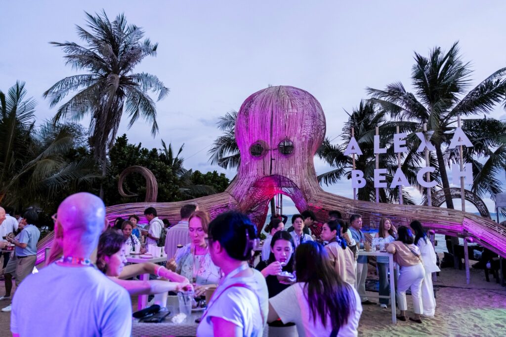 Delegates gather at Alexa Beach Pattaya during the TTM+ 2026 beachfront networking reception.
