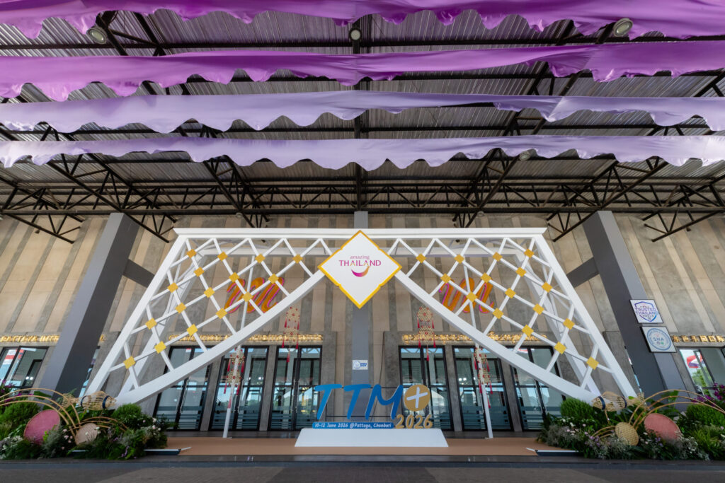 TTM+ 2026 welcome entrance at the NICE Pattaya Convention and Exhibition Center.