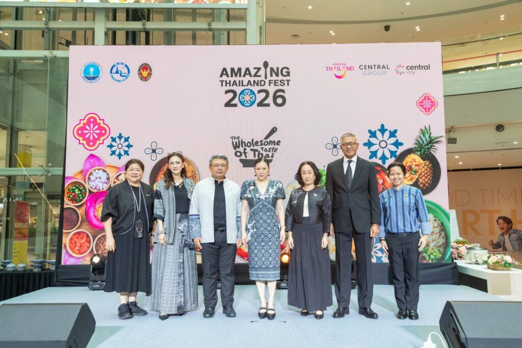 Thai representatives pose at The Wholesome Taste of Thai showcase during Amazing Thailand Fest 2026.