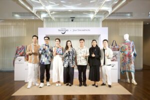 TAT and Jim Thompson representatives launch the Amazing Thailand x Jim Thompson Thai silk collection in Bangkok
