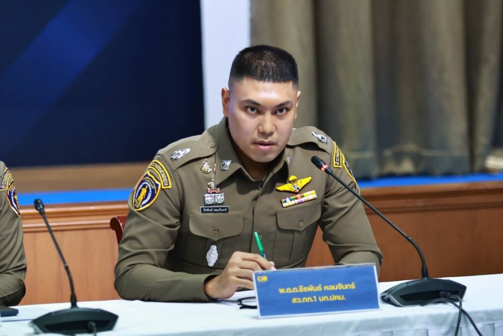 Thai police officer attends briefing on Chinese student virtual kidnapping investigation