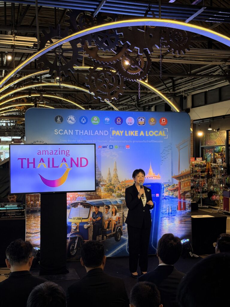 TAT representative presents Thailand’s Pay Like a Local Cross-Border QR Payment initiative in Bangkok.