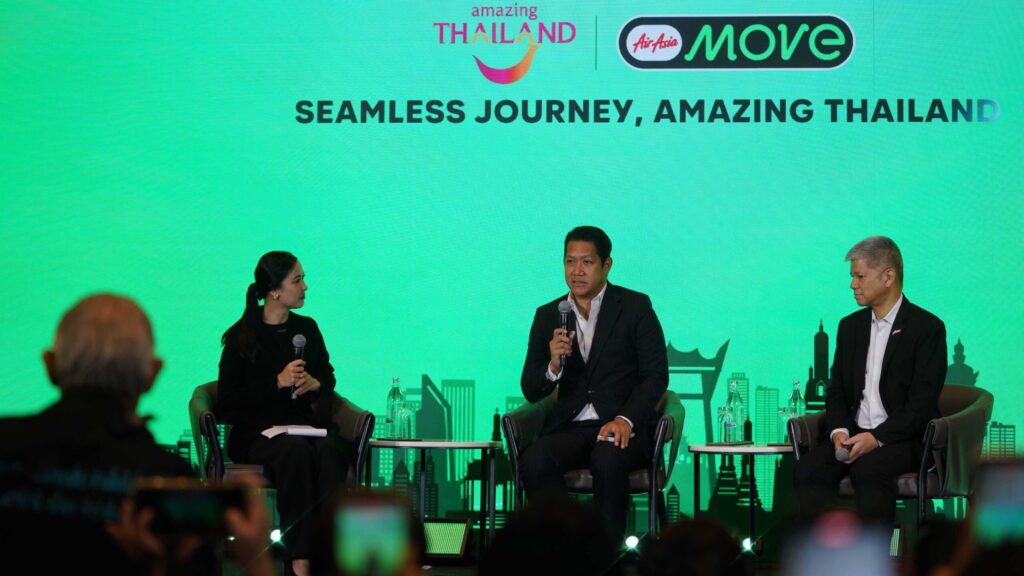 3. Panel discussion at the TAT x MOVE press conference highlights digital travel promotion and traveller insights for Thailand.