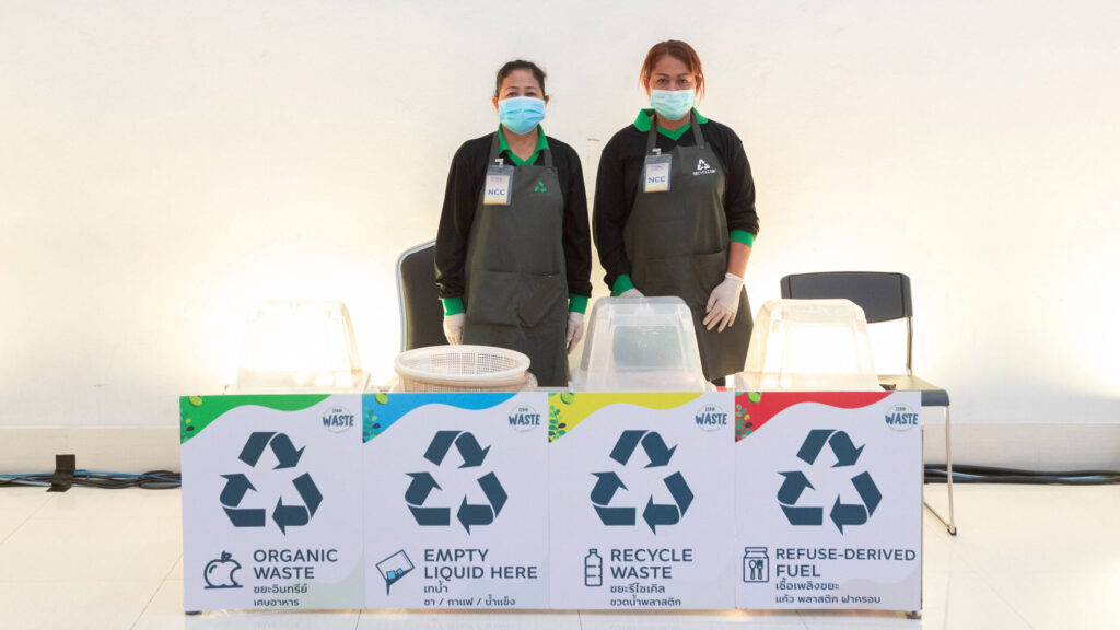8. TTM+ 2026 waste sorting points separate organic, liquid, recyclable, and refuse-derived fuel waste.