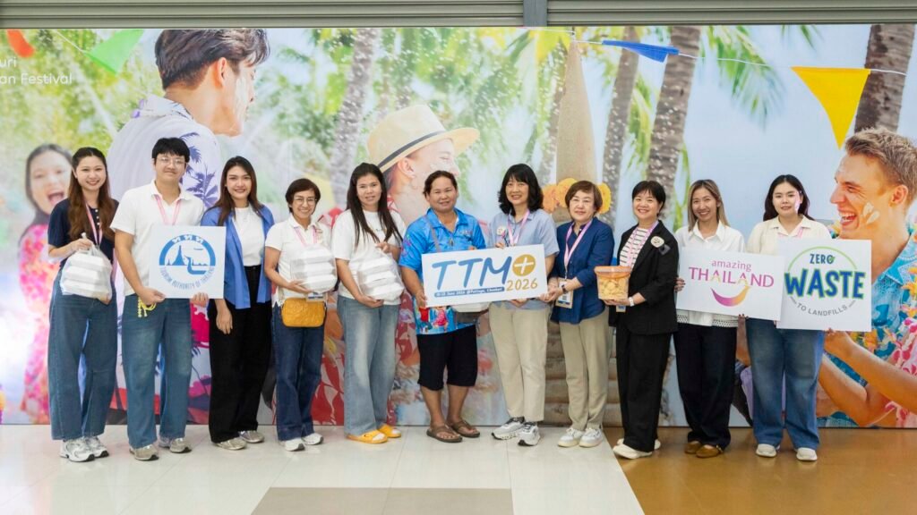 TAT and partners present TTM+ 2026 Zero Waste to Landfills outcomes with food donations and sustainability signage.