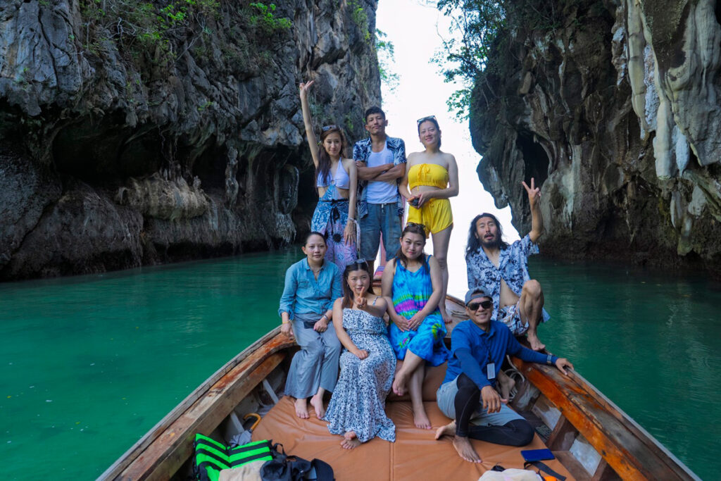 Bhutanese delegates explore Krabi’s Andaman seascape by long-tailed boat.