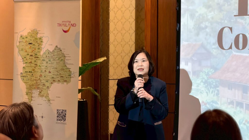 TAT representative addresses DMC partners on strengthening community tourism routes for international travellers.