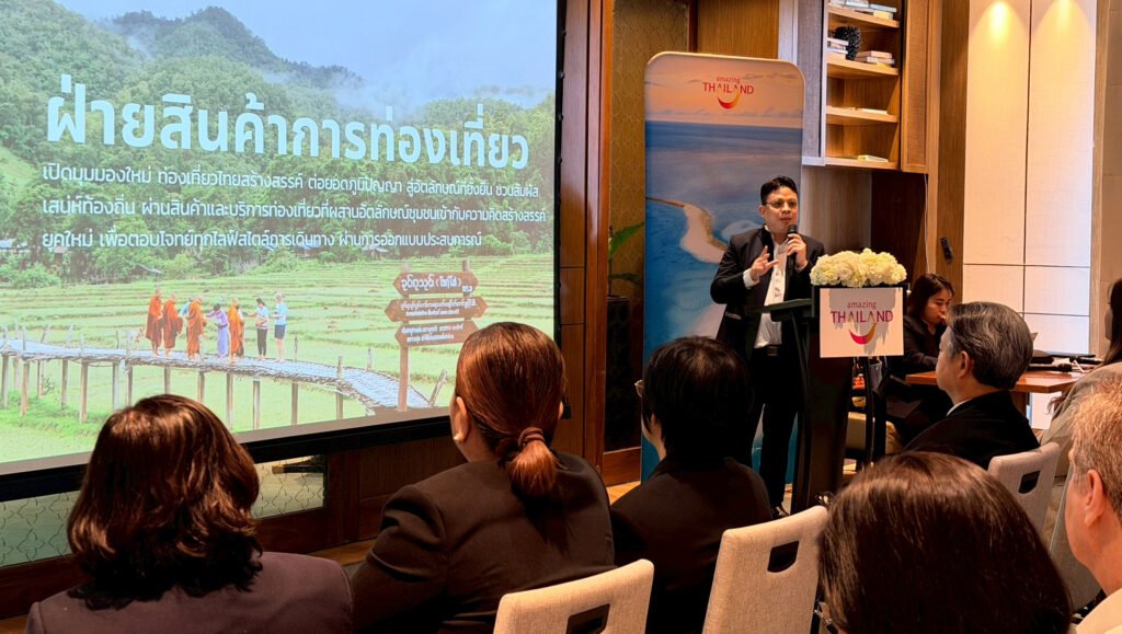 Workshop presentation highlights Thai local tourism products and community experiences for international markets.