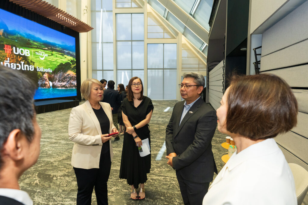 TAT and UOB executives discuss the Travel Thailand Together domestic tourism campaign at the launch event.