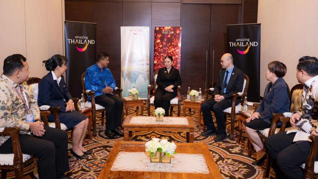 TAT, TransNusa and Traveloka representatives discuss tourism cooperation following the MOU signing in Jakarta.