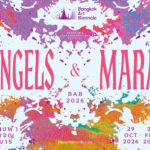 Colourful Bangkok Art Biennale 2026 Angels & Mara poster with event dates from 29 October 2026 to 28 February 2027.