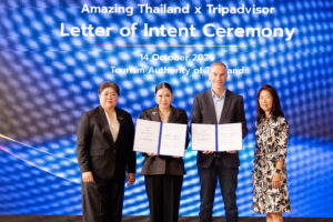 TAT and Tripadvisor executives mark the signing of a Letter of Intent to support Thailand’s 2027 tourism transformation through destination marketing, traveller insights and digital collaboration.